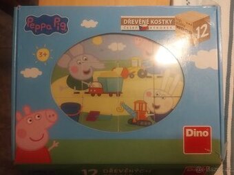 Dřevěné kostky prasátko Pepa