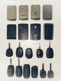 Startovací karty klíče Renault Dacia včetně načtení