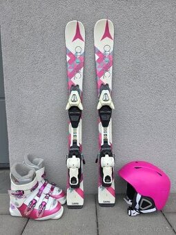Dívčí lyže ATOMIC PISTE ROCKER, 90 cm + lyžáky + přilba