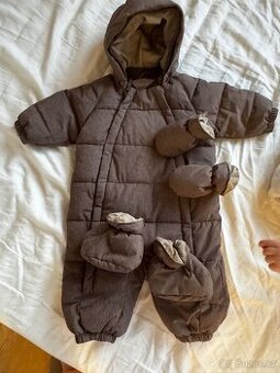 Wheat hnědá zimni kombineza pro miminko