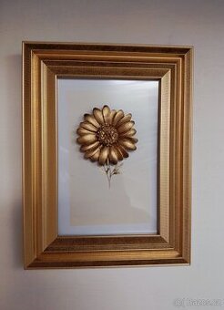 Zlatý rámeček, 3D obraz & GOLD kytka