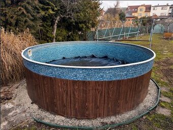 Bazén Azuro + filtrace + solární výhřev + schodky + plachta