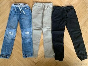3 x chlapecké kalhoty Primark džíny Lindex jako nové 134