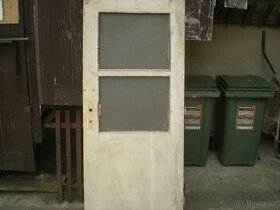 staré dveře, prosklené,dřevěné