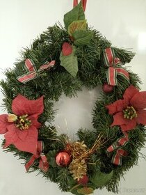 umělý adventní věnec na dveře 28cm+ hák na dveře,nové dřevěn