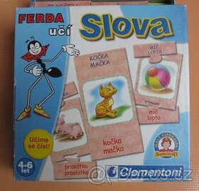 Hra Ferda učí slova, hra jenom rozbalená, vše je kompletní