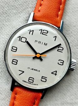 Československé Retro Vintage dámske hodinky PRIM Oranžové