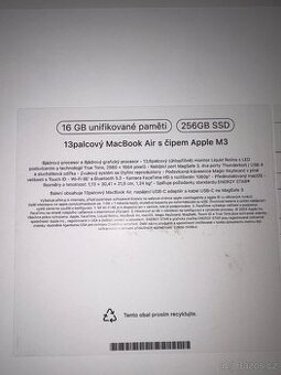 Macbook air 13palcový s apple m3 čipem
