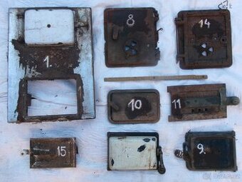 prodám různá stará kamnová dvířka, litinová kamínka bubínek,