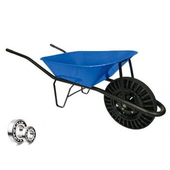 Stavební kolečko KATARO s černým rámem a barevnou korbou 60L