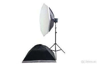 Bi-Color Studiové světlo 100W se stativem a 2 softboxy