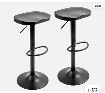 2ks dřevěné barové židle