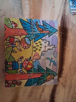 Staré dřevěné sběratelské kostky-Tofa