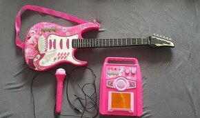 Dětský karaoke set kytara mikrofon reproduktor