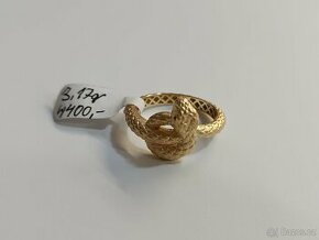 Zlatý prsten ve tvaru hada 14kt