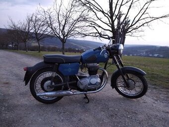 AJS model 14, anglický moto veterán 1961, bílé SPZ