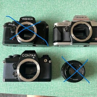 Fotoaparáty CONTAX YASHICA na opravu + objektiv