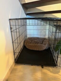 Klec Dog Fantasy skládací XL černá 2 dveře 106x69x77cm