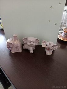 sbírka slonů růžový porcelán - 1