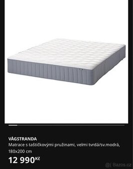 Matrace IKEA VÅGSTRANDA 180x200 cm – velmi tvrdá