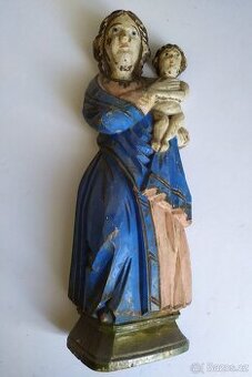 Dřevěná soška panny Marie svatohorské 18-19.stol.