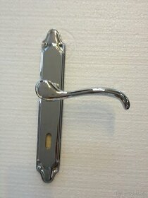 Dveřní klika / kování, stříbrná lesk, rozteč 72mm /6ks