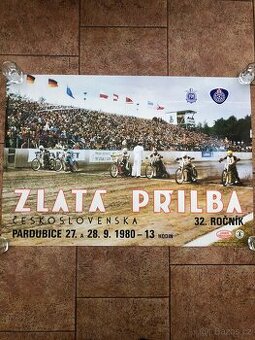 PLAKAT ZLATÁ PŘILBA PARDUBICE 1980 ,Jawa,ČZ,ESO