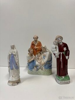 Sada 3 ks starožitných porcelánových sošek
