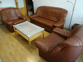 Konferenční bukovo - skleněný stolek