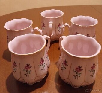 Hrnky růžový porcelán