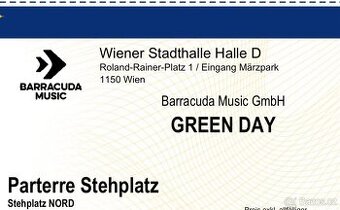 Prodám lístek na koncert Green Day 17.6. ve Vídni