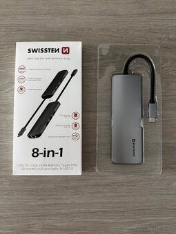 SWISSTEN USB-C hub 8-in-1 Aluminium