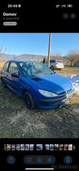 Peugeot 206 – pojízdné, bez STK, 1.6 benzin