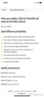 Klec Zolux Neolife 80 zelená