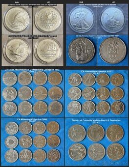Stříbrné investiční mince Česko-Slovensko. Kolekce CA-USA