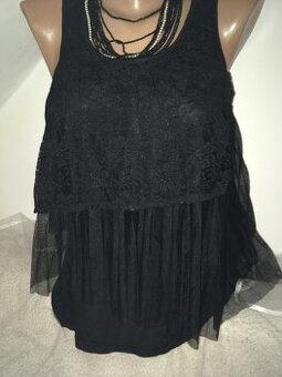 plesovy #top# tehotensky # cerny # krajka# volany