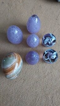 Skleněná dekorativní vajíčka + těžítka – ruční výroba