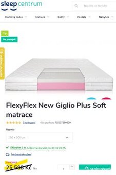 💎Luxusní spánek Matrace Giglio Plus SOFT 💎jako v 5 hotelu