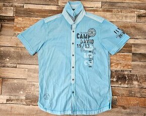 Camp David modrá košile