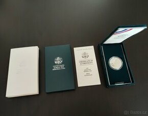 Krásný Ag Dollar, 1991 Včetně certifikace a parádního balen