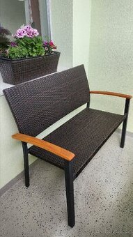 Zahradní lavička- hliník a umělý ratan - 1
