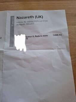 Lístky na koncert skupiny Nazareth v Mikulově