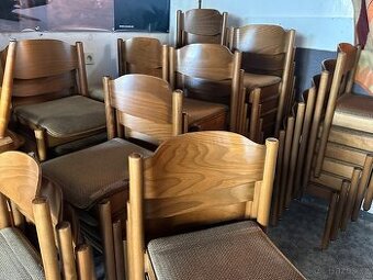 Stohovatelné restaurační židle, rustikální, 21kusů