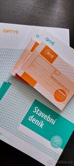 Stavebni deník, příjmový doklad zn. Optys