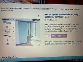 Posuvné dveře Al lišta