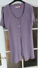 Fialový delší svetr / kardigan L / 42