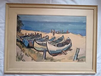 Otakar Baran – Loďky na písku (Bulharsko)