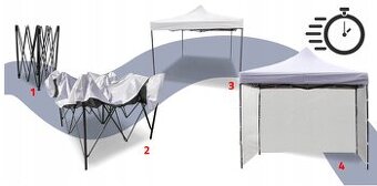 Rozkládací nůžkový stan , pivní set , skákací hrad , ohřívač - 1