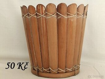 Květináč bambus., hnědý, terakota, nízký, plech., plast.obal