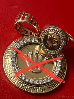 Zlato / zlatý  prsten vzor diamant (rolex)14k